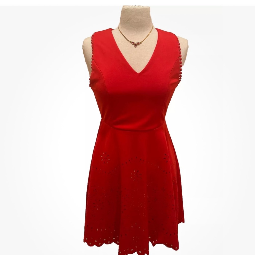 FRANCESCA’S COLLECTIONS Women’s Red Sleeveless Fit & Flare Dress Size Medium